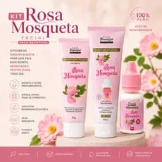 Kit Rosa Mosqueta Facial Face Beautiful – Máscara Hidratante + Hidratante Facial + Óleo Natural 10ml
