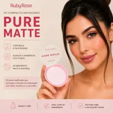 Pó Compacto Matificante Pure Matte Rubyrose Hbm402