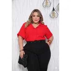 Camisa Social Feminina Plus Size manga Curta, G1 E G2 "Cores LISOS" verão Social