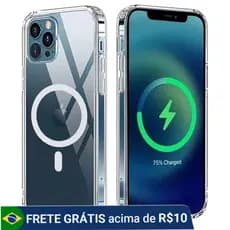 BGM-Capa Capinha Magnética Space Transparente Anti Impacto TPU Case Apple IPhone 11 12 13 14 15 16 Pro Max