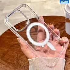 Capa Magnética Transparente À Prova De Choque Para iPhone 16 Pro Max/Plus,15,14,13,12 e11