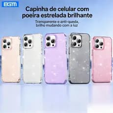 Kit2/3/5 Capa Com Brilho SLIM CLEAN Glitter Flexível Básica Brilhosa Delicada Para iPhone 11/12/12pro/13/14/15/16promax