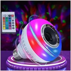 Lâmpada led inteligente bluetooth controle remoto musical led rgb som quarto sala cozinha