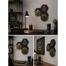 Porta Medalhas Hexagonal Colméia Kit Unidades Preto Bike Ciclismo Corrida Luta Jiu-Jitsu Futebol