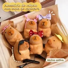 Kit 3/5/8Grampos de Cabelo 3D Capivara Bico de Pato | Kit 3/5/8 Peças Super Fofo Infantil Mais VendidoGrampos de Cabelo