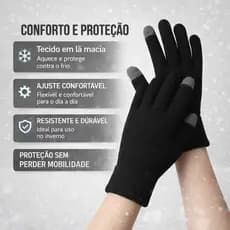 Luvas De Lã  Protege do Frio Juvenil/Adulto