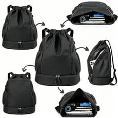 Mochila Esportiva Futebol Basquete Beach Academia, Mochila Saco Bolsa com Cordão Esportiva Impermeável