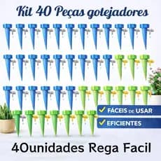 Kit Com 40 Gotejador Irrigador Acoplável Em Garrafa Pet Jardim Dosador Vaso Em Garrafa