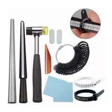 Kit Bastão De Medição De Tamanho De Anel + Conjunto De Ferramentas Alumínio, Medidor De Ferreiro .
