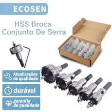 Kit 5 Brocas Serra Copo Furar Ferro Aço Metal 16/18,5/20/25/30mm