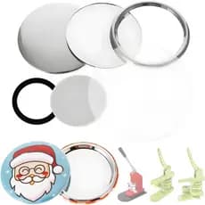 58mm Pins E Bottons Espelho 50 Kits Para Mecolour Máquina Prateado