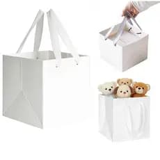 Sacola Papel Fundo Quadrada Premium Kraft 20x20x20cm C/12un