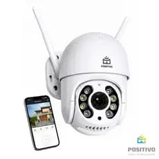 Câmera de Segurança Externa Wifi Positivo A8 Full HD Visão Noturna IP66 360° Detecção de Movimento