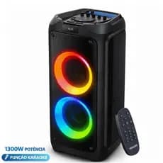 Philips Caixa de Som Party Speaker 1300W Bluetooth Karaokê USB FM AUX Função TWS Cartão SD Bivolt