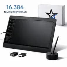 Mesa Digitalizadora 11,6” 16.384 Níveis Alta Precisão e Sensibilidade Toque para Desenho e Edição