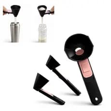 Colher Dosadora Scoop Grande Deslizante com Funil Anti Desperdício para Whey Creatina Leite em Pó Mamadeira