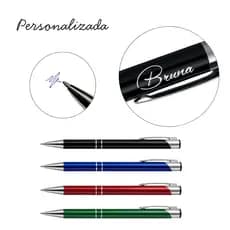 Caneta de Metal Personalizada a Laser Com Estojo De Veludo
