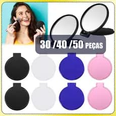 30/40/50 peças Espelho redondo espelho de bolsa espelho dobrável espelho de maquilhagem Espelho Real - Várias cores