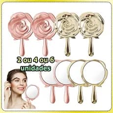 Kit 2/4/6 Espelho de maquiagem padrão de rosa espelho de mão espelho para presente de festa Espelho de bolso