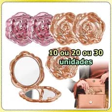 Kit 10/20/30 Espelho de maquiagem com padrão de rosas espelho redondo espelho de bolso espelho duplo espelho dobrável