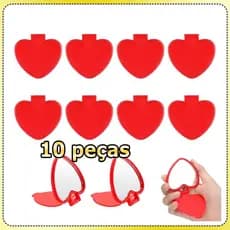 10 Vermelho Mini espelho de maquiagem espelho de bolso espelho portátil em forma coração espelho dobrável presente festa