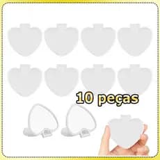 10 Branco Mini espelho de maquiagem espelho de bolso espelho portátil em forma coração espelho dobrável presente festa