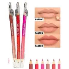 Kit 2 ou 6 cores Lápis Labial duo Mia Make