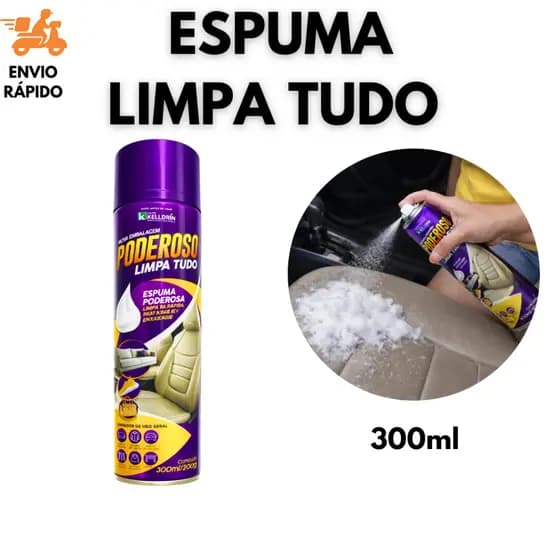 Espuma Limpa Tudo Multiuso Poderosa Para Estofados Carros E Sofá Sem Enxágue 300ml