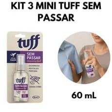 Tuff Sem Passar 3 Unidades 60ml Desamassar Roupas Sem Ferro Para Viagem