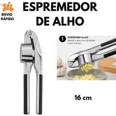 Espremedor de Alho Manual Premium Inox Ideal para Uso Doméstico e Profissional