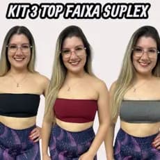 Kit com 3 Top Faixas Suplex Blogueirinha
