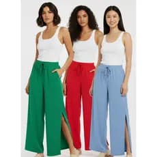 Calça Duna Pantalona Feminina com Fendas Laterais