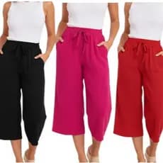 Calça Pantacourt Duna Liso Elegante Moda Bogueira
