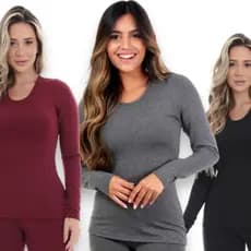 Blusa Térmica Feminina Peluciada Outono/Inverno Confort