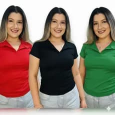 Blusa Feminina Polo Baby Look Curtinha Estilo Moda Bloguerinha