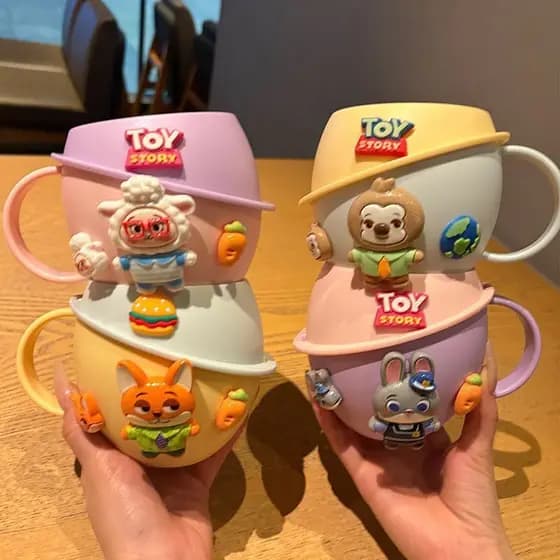 [] Crazy Animal City Planet Cup Crianças Escovando Copo Bebê Bonito Desenho Animado Copo Colutório**&*