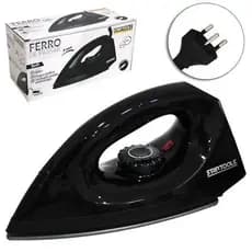 Ferro De Passar Seco Portatil Leve Alta Temperatura Antideslizante Preto 127V