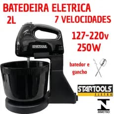 Batedeira Eletrica 2L 7 Velocidades Com Batedor E Gancho Potente 127V 220V 250W
