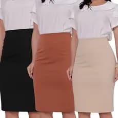 Saia Feminina Midi Lápis Social Evangelica Trabalho Preta Cintura Alta Saia Justa Midi Saia Elegante Saia midi bengaline