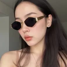 【LOUIE SHARK】Óculos de Sol Unissex Geométrico Vintage Armação De Metal Fashion Proteção UV Blogueira