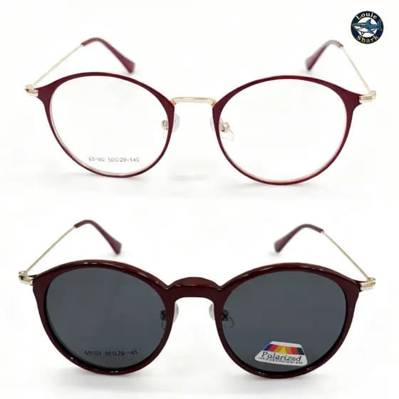 【LOUIE SHARK】Clipon 2 em 1 feminino óculos de sol armação polarizado redondo várias cores blogueira
