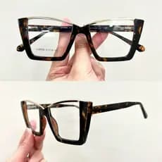 Óculos estilo gatinho, armação grande, feminino, moda europeia e americana, óculos de metal com aro parcial