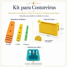 Kit costura utilidade ferramenta gabarito ziper passador de elástico guia de costura