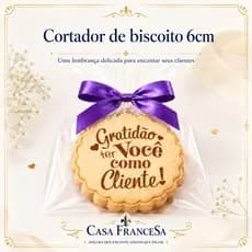Cortador de Biscoito Gratidão Cliente 6cm Confeitaria ideal padaria confeito