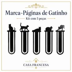 Kit com 05 marca páginas de gatinho livros organização Pet Gatinhos lindos