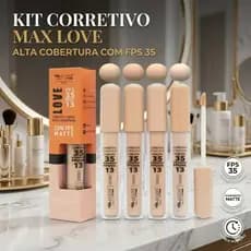 Corretivo Max Love Liquido Alta Cobertura Matte Com Fps 35 Proteção Solar Uniformiza Pele Tom 104-107