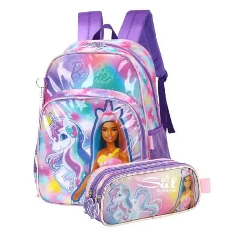 Mochila de Rodinhas Barbie Lilás Luxcel Original | Estilo e Conforto | Envio Rápido