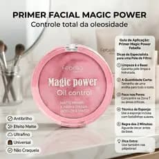 Facial Magic Power Febella À Prova D'água Matte Oil Control Minimiza Poros Com Esponja 20ml