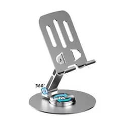 Suporte Alumínio de Mesa Base Rotatória Ajustável 360º Para Smartphones e Tablets K62