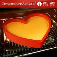 Forma de Bolo em Forma de Coração de Silicone de 9 Polegadas, Forma de Bolo Antiaderente em Forma de Coração, para Bolos